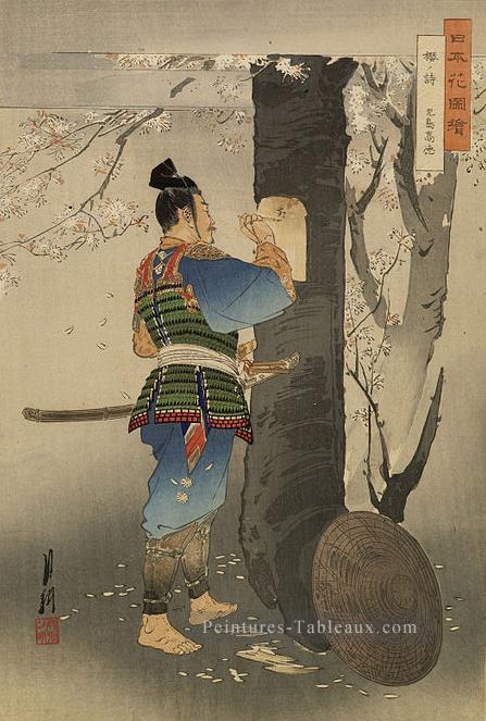 Nihon Hana ZUE 1895 Ogata Gekko ukiyo e Peintures à l'huile